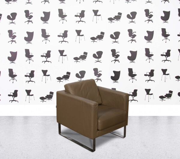 Refurbished Giulio Marelli Italia Cubic Armchair - Brown Leather