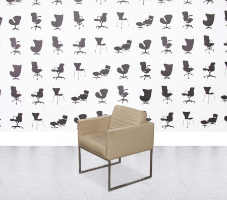 Refurbished Giulio Marelli Cube Mini Armchair - Beige Leather
