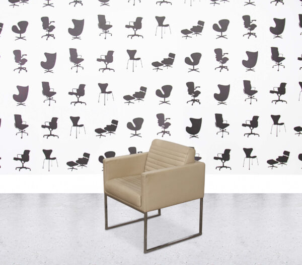 Refurbished Giulio Marelli Cube Mini Armchair - Beige Leather
