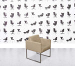 Refurbished Giulio Marelli Cube Mini Armchair - Beige Leather