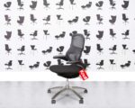 Refurbished Knoll Generation - Polished Aluminium - Black Fabric