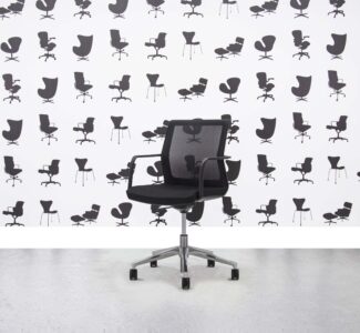 Refurbished Orangebox WD LWA – Polished Aluminium, Black Seat & Mesh with White Trim