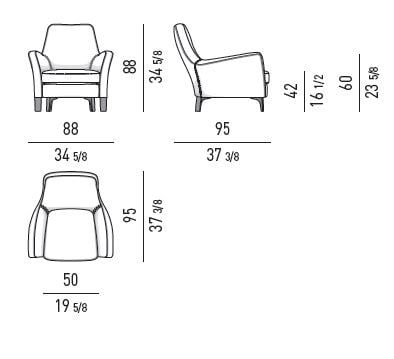 Refurbished Minotti Denny Lounge Chair - Orange Fabric