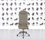 Refurbished Vitra ID Trim L - Polished Aluminium Base - Cream Leather