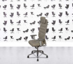 Refurbished Vitra ID Trim L - Polished Aluminium Base - Cream Leather