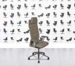 Refurbished Vitra ID Trim L - Polished Aluminium Base - Cream Leather