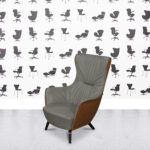 Refurbished Poltrona Frau Mamy Blue Armchair - Grey Leather
