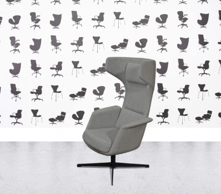 Refurbished Allermuir Tarry Wing Lounge Chair - Grey Fabric