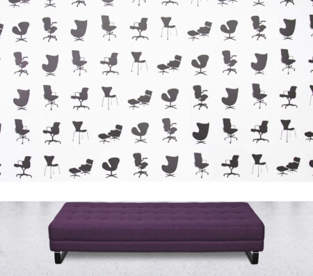 Refurbished Naughtone Portion - 3 Seater Bench - Purple Fabric