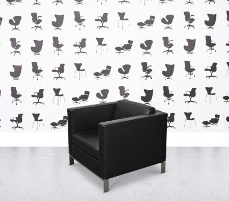 Refurbished Walter Knoll Foster 501 Armchair - Black Leather