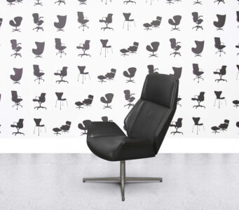 HOMEPAGE 16 Refurbished Boss Design Kruze High Back - Fully Upholstered - Dark Grey Leather