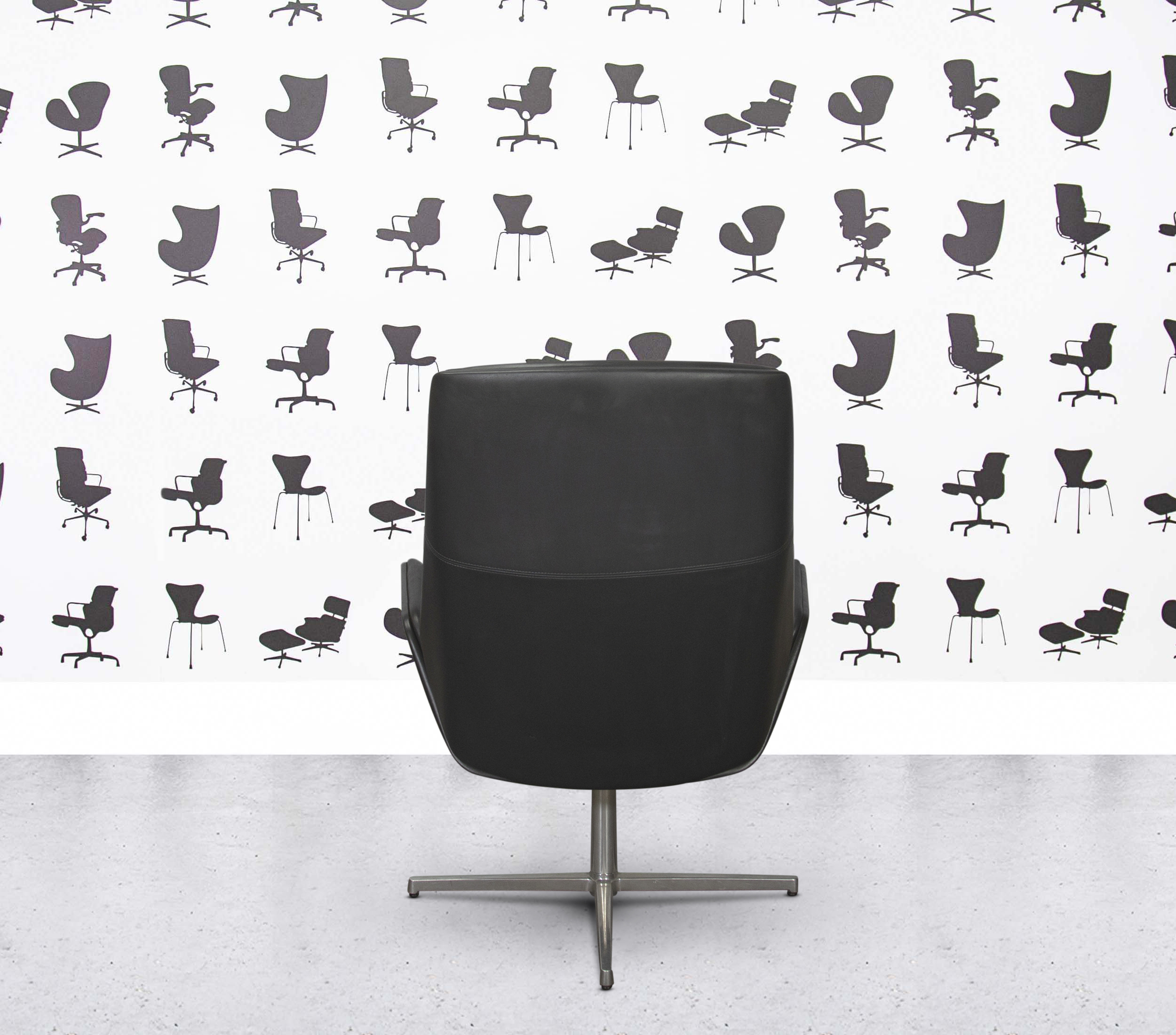 Refurbished Boss Design Kruze High Back - Fully Upholstered - Dark Grey Leather3 Refurbished Boss Design Kruze High Back - Fully Upholstered - Dark Grey Leather