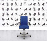 Refurbished HAG H04 Office Chair - White Base - Blue Fabric