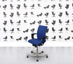 Refurbished HAG H04 Office Chair - White Base - Blue Fabric