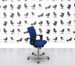 Refurbished HAG H04 Office Chair - White Base - Blue Fabric
