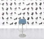 Refurbished Lapalma Lem Bar Stool - White Frame - Blue Seat