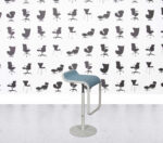 Refurbished Lapalma Lem Bar Stool - White Frame - Blue Seat