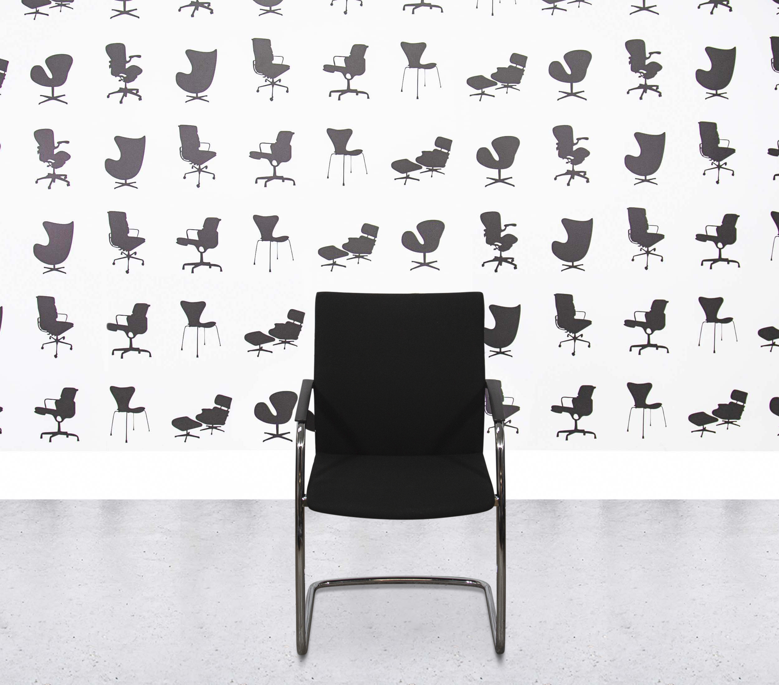 Refurbished Klöber Ciello Cantilever Chair - Black Fabric1 Refurbished Klöber Ciello Cantilever Chair - Black Fabric