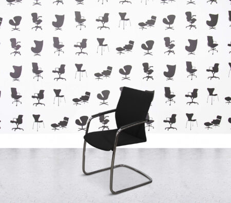 Refurbished Klöber Ciello Cantilever Chair - Black Fabric
