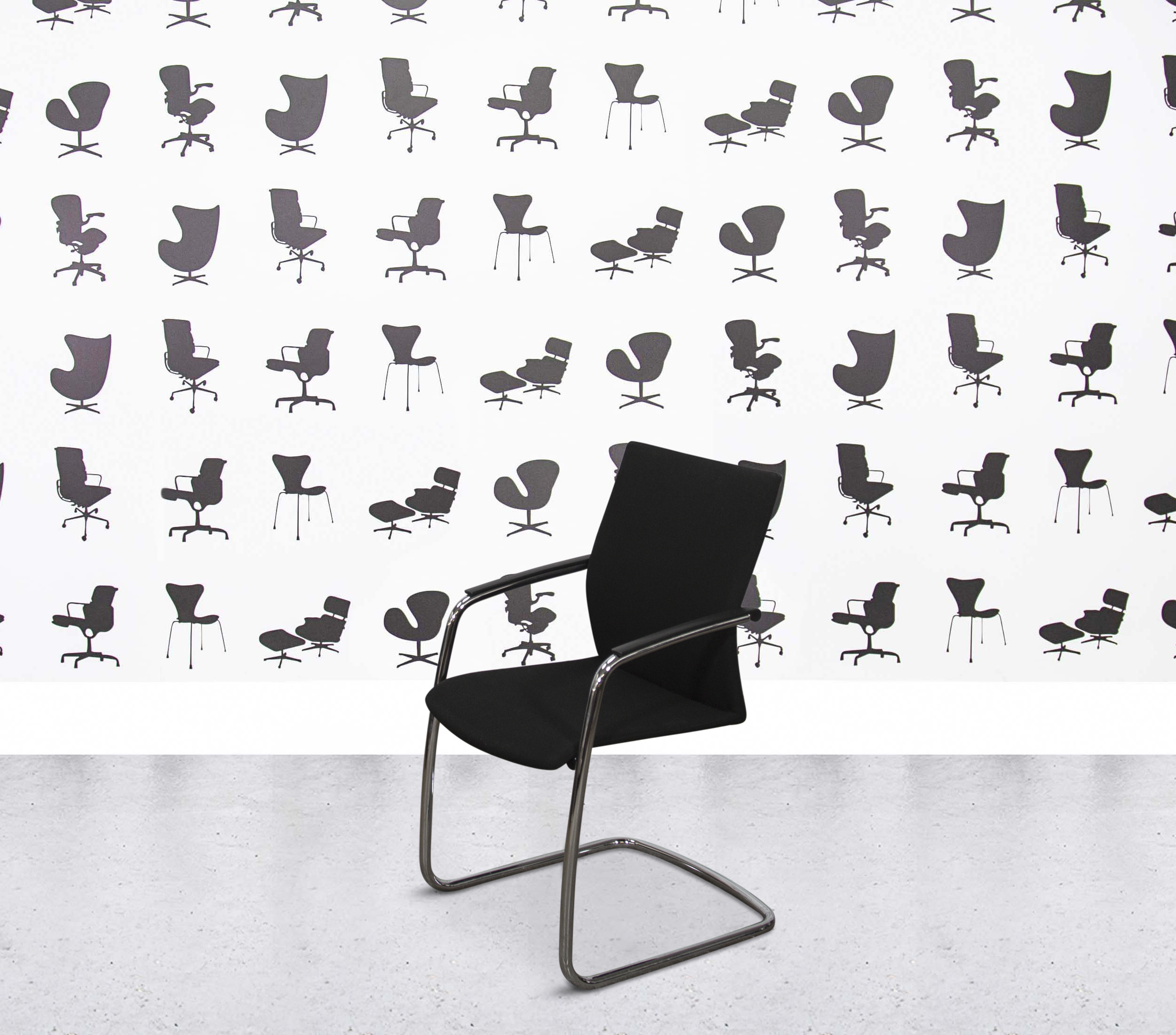 Refurbished Klöber Ciello Cantilever Chair - Black Fabric2 Refurbished Klöber Ciello Cantilever Chair - Black Fabric