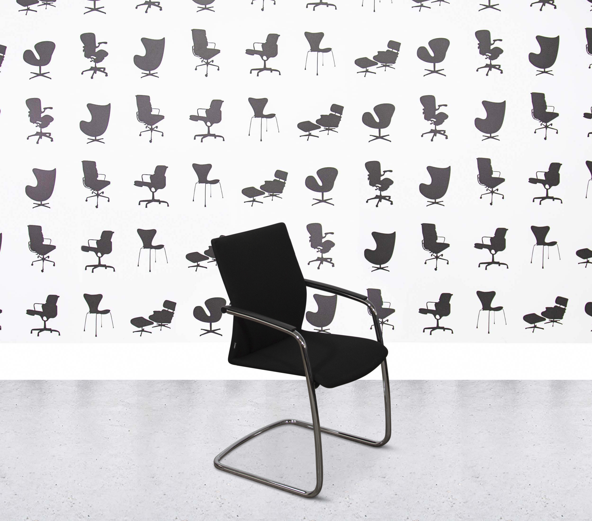 Refurbished Klöber Ciello Cantilever Chair - Black Fabric4 Refurbished Klöber Ciello Cantilever Chair - Black Fabric