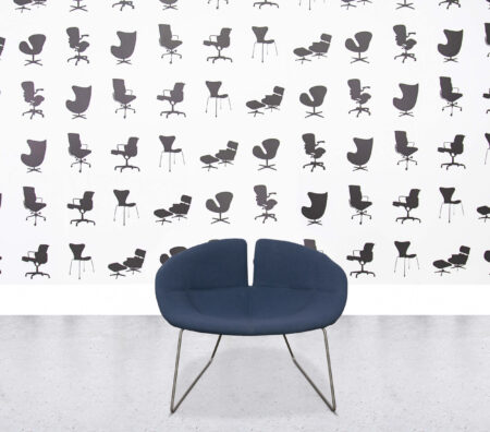 Refurbished Moroso Fjord Armchair - Blue Fabric