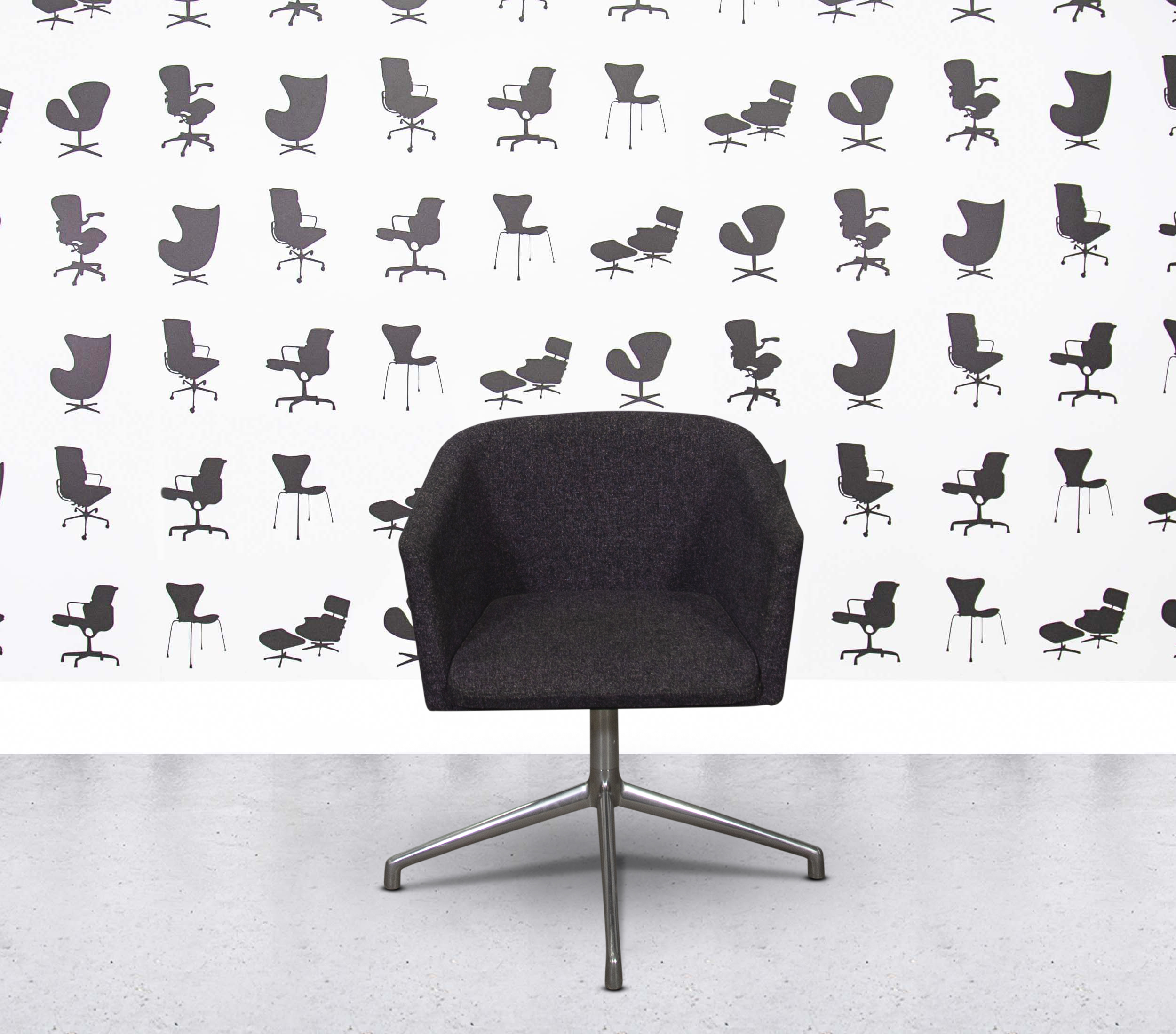 Refurbished Boss Design Toto Low Back - Polished Aluminium - Amethyst Grey Tweed8 Refurbished Boss Design Toto Low Back - Polished Aluminium - Amethyst Grey Tweed