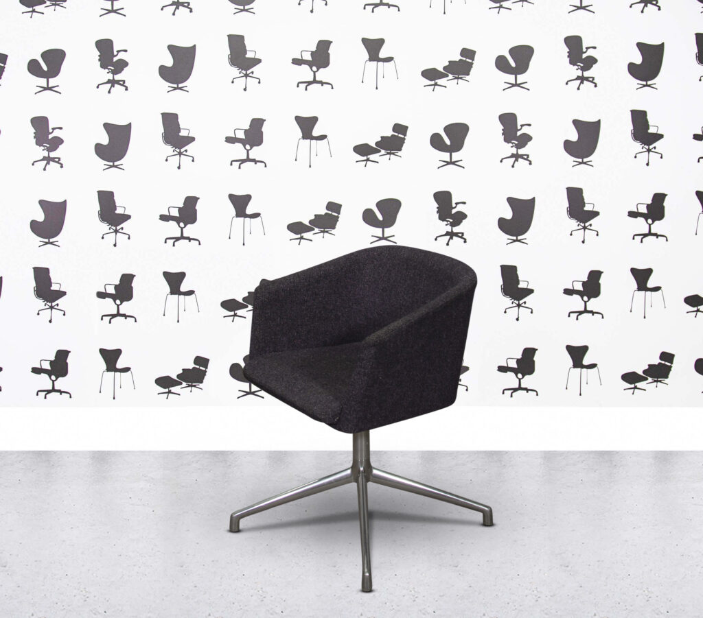 Refurbished Boss Design Toto Low Back - Polished Aluminium - Amethyst Grey Tweed