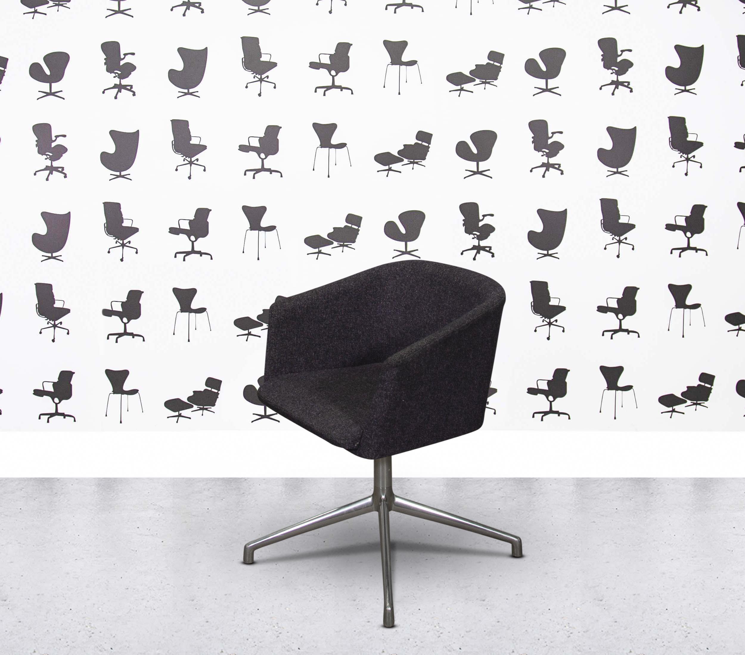 Refurbished Boss Design Toto Low Back - Polished Aluminium - Amethyst Grey Tweed9 Refurbished Boss Design Toto Low Back - Polished Aluminium - Amethyst Grey Tweed