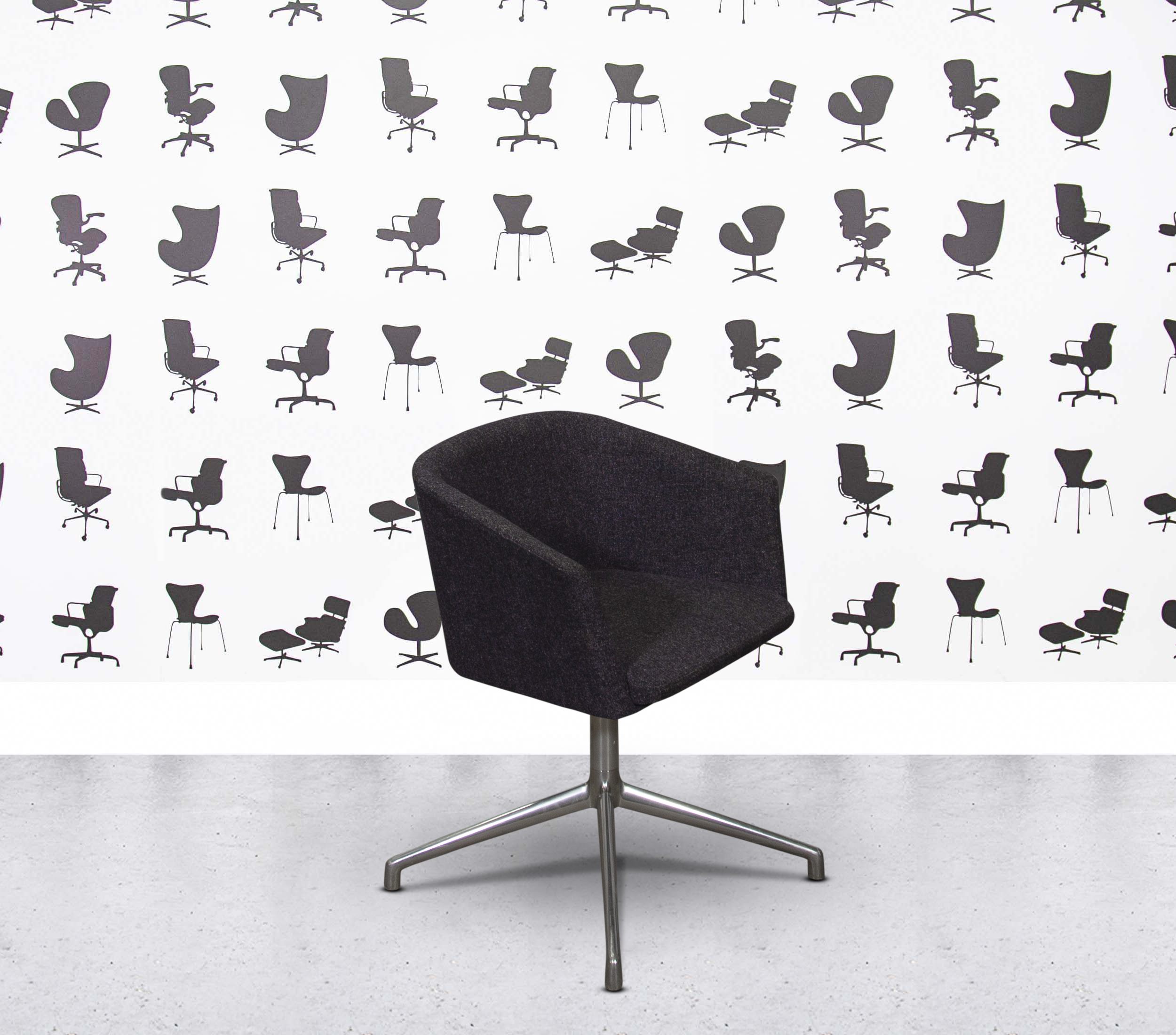 Refurbished Boss Design Toto Low Back - Polished Aluminium - Amethyst Grey Tweed1 Refurbished Boss Design Toto Low Back - Polished Aluminium - Amethyst Grey Tweed