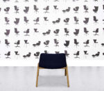 Refurbished Naughtone Viv Dining Chair Oak Frame - Blue Fabric