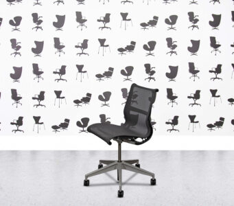 Refurbished Herman Miller Setu Chair - Grey Frame and Mesh - Armless