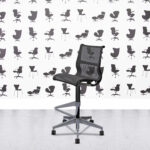 Refurbished Herman Miller Setu Stool - Grey Frame and Mesh - Armless