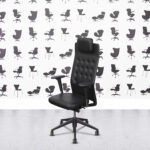Refurbished Vitra ID Trim L - Polished Aluminium Base - Black Leather