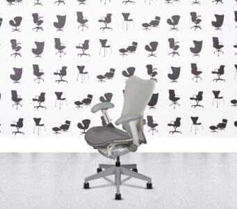 Refurbished Herman Miller Mirra 2 Fully Loaded - White Mesh Back and Frame - Grey Seat