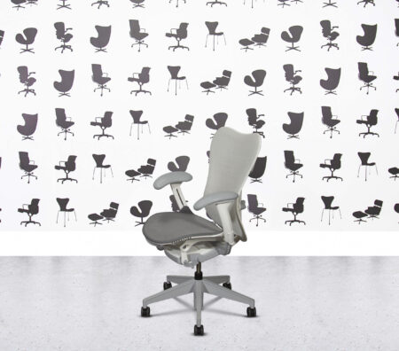Refurbished Herman Miller Mirra 2 Fully Loaded - White Mesh Back and Frame - Grey Seat