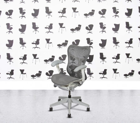 Refurbished Herman Miller Mirra 2 FULL SPEC 4D - White Frame and Grey TriFlex Back