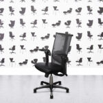 Refurbished HAG 9221 Inspiration Chair Medium Back - Black Leather - Grey Mesh