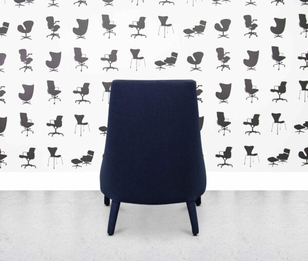 refurbished maxalto febo contemporary armchair high back navy blue